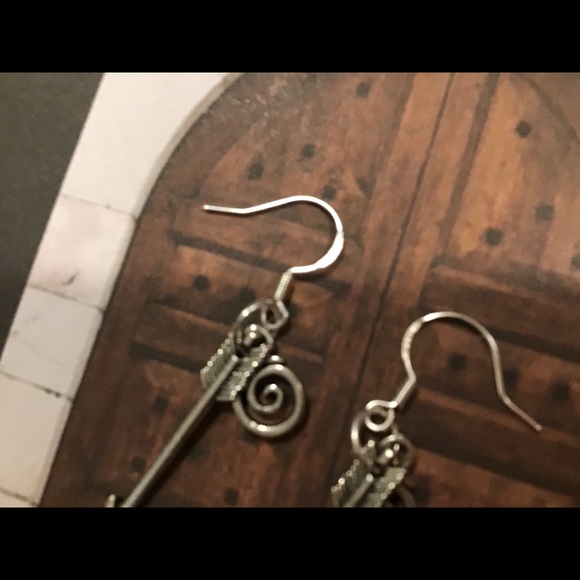 925 silver arrows earrings boho bohemian ooak new - Picture 4 of 5